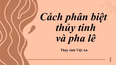 Cách Phân Biệt Giữa Thuỷ Tinh Và Pha Lê