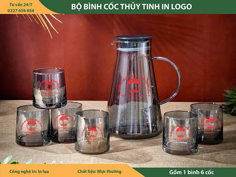 Bộ bình cốc in logo Đại hội 