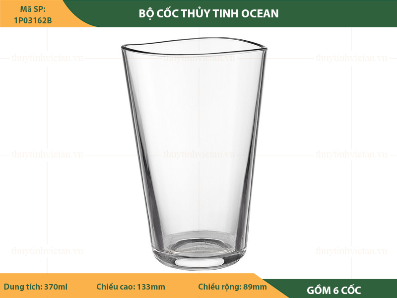 Bộ cốc uống nước thủy tinh Ocean dáng cao