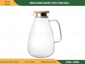 Bình đựng nước thủy tinh Deli