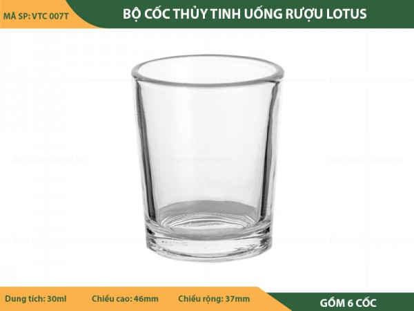 Bộ cốc thủy tinh uống rượu lotus