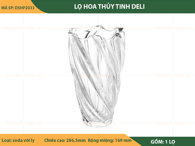 Lọ hoa thủy tinh Deli cao cấp