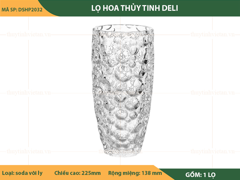 Lọ hoa thủy tinh Deli cao cấp