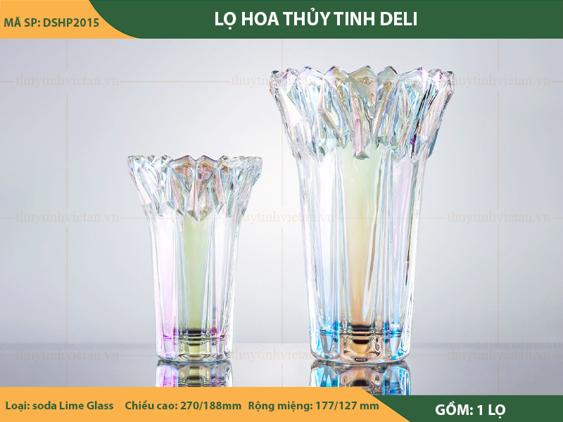 Lọ hoa thủy tinh Deli cao cấp