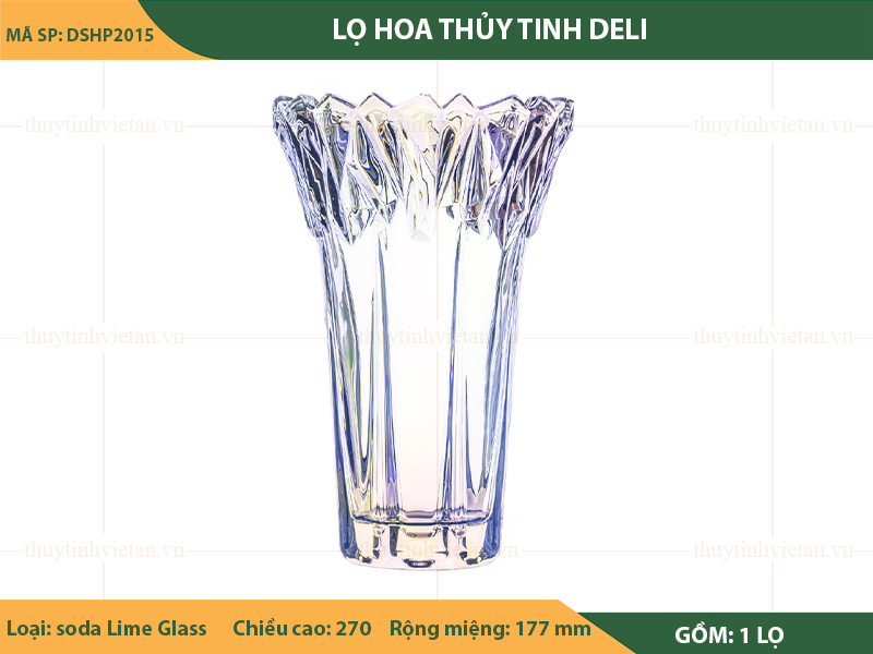 Lọ hoa thủy tinh Deli cao cấp