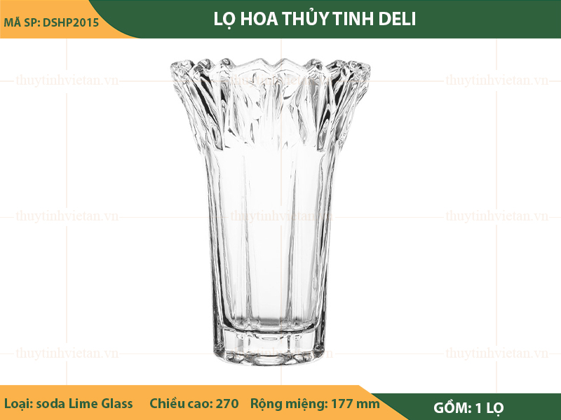 Lọ hoa thủy tinh Deli cao cấp