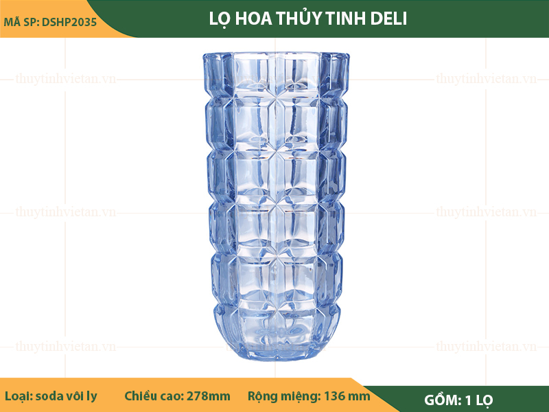 Lọ hoa thủy tinh Deli cao cấp