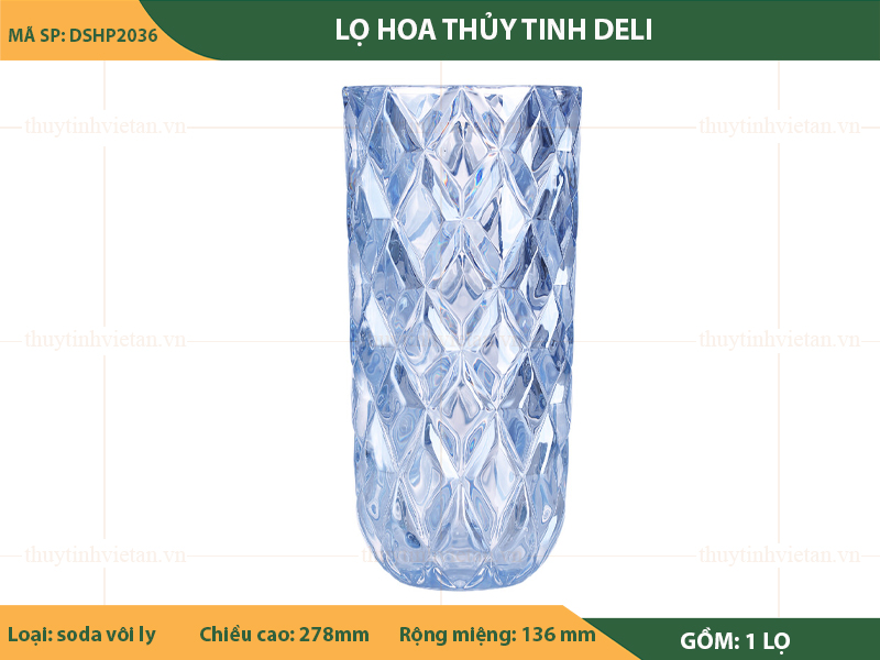 Lọ hoa thủy tinh Deli cao cấp