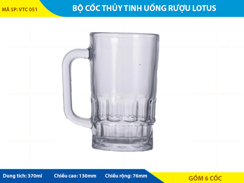 Bộ cốc thủy tinh uống bia lotus