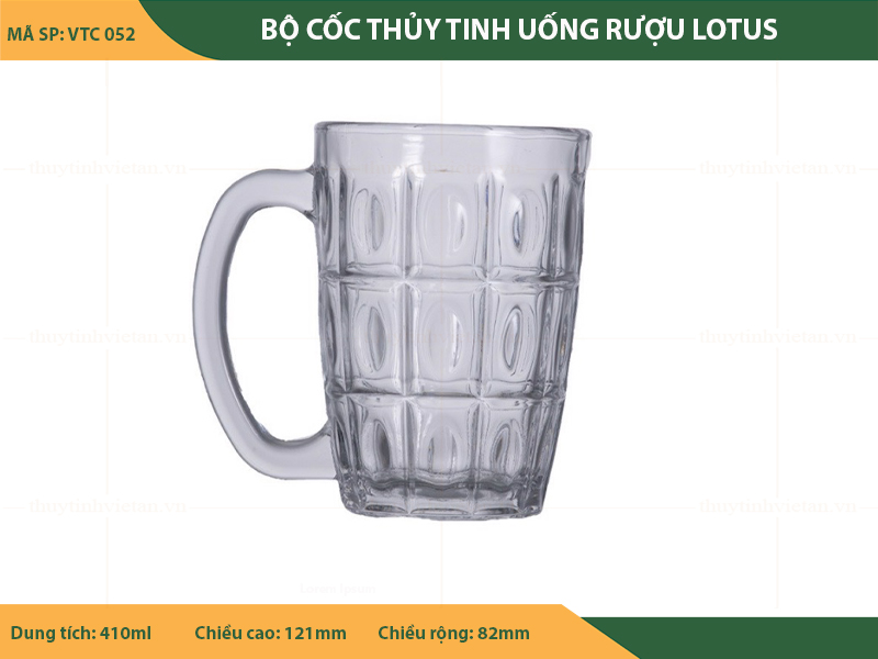 Bộ cốc thủy tinh uống bia lotus