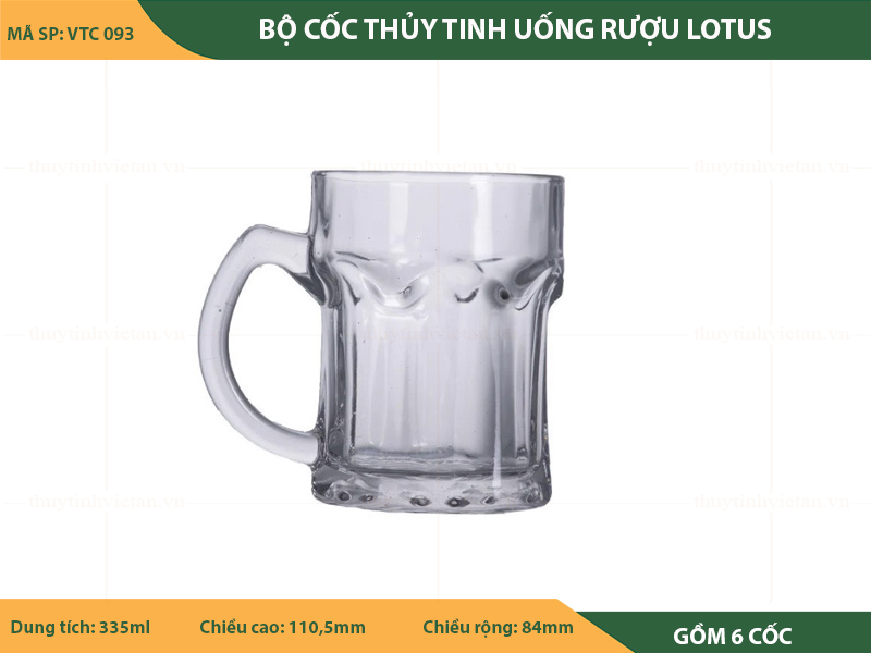 Bộ cốc thủy tinh uống bia lotus