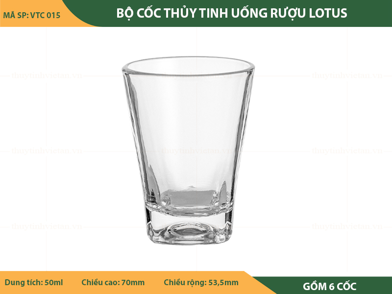 Bộ cốc thủy tinh uống rượu lotus