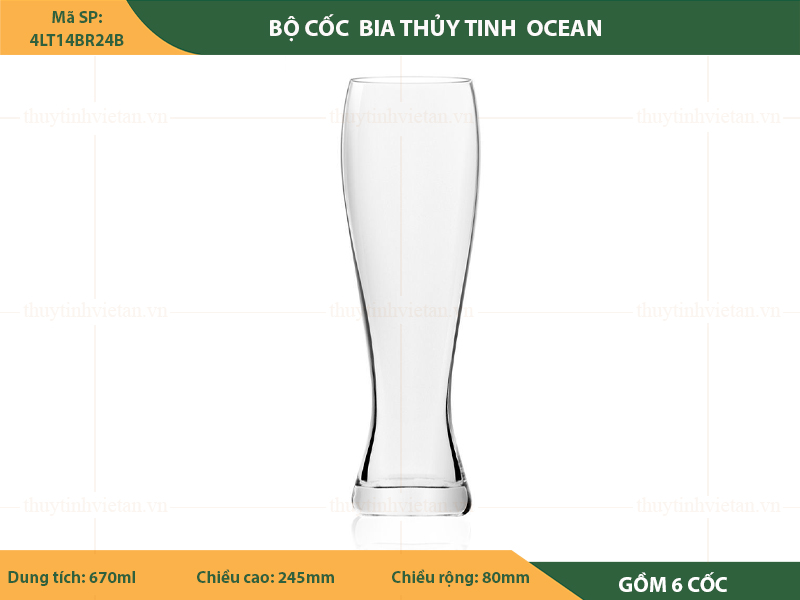 Bộ cốc thủy tinh uống bia Ocean