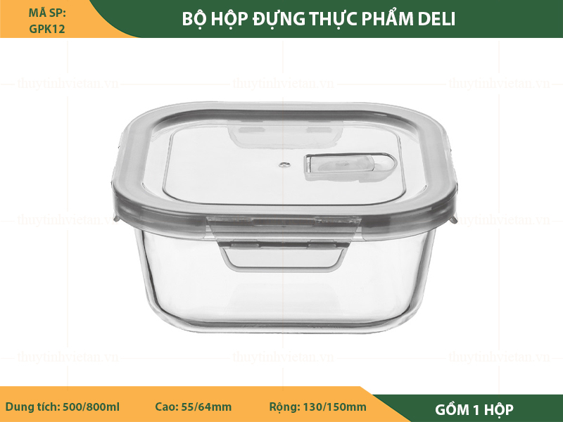 Hộp thủy tinh đựng thực phẩm Deli