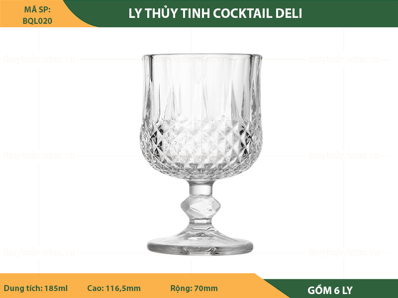 Bộ Ly thuỷ tinh cocktail Deli