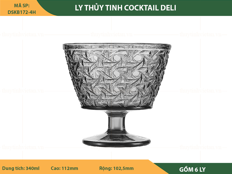 Bộ Ly thuỷ tinh cocktail Deli