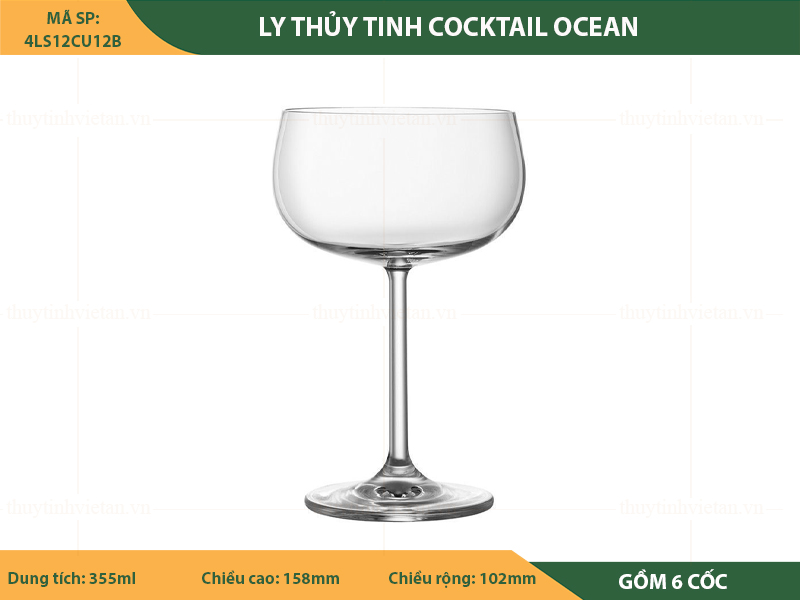 Bộ Ly thuỷ tinh cocktail Ocean